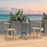 Meubles de jardin, table et chaises de salle à manger d'extérieur, ensemble table et chaises, cadre en aluminium pour patio, hôtel, café haut de gamme, restaurant