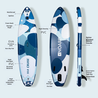 Planche de paddle gonflable professionnelle personnalisable de 325 cm, camouflage bleu océan, pour le surf et le tourisme
