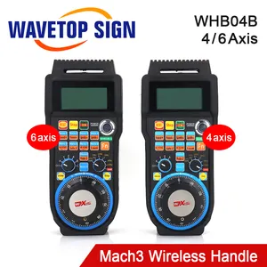 WaveTopSign XHC CNC Mach3 Wireless Lathe Handwheel WHB04B MPG Pendant Handwheel 4axis USB Receiver For CNC Milling Machine