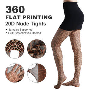 Leggings de <span class=keywords><strong>Mujer</strong></span> con Estampado de <span class=keywords><strong>Leopardo</strong></span>, Diseño Retro, Jacquard, Moldeadores, Finos, para Verano, Color Nude, Pantimedias, Medias - Product Image 2