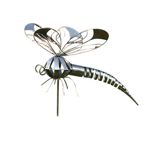 Escultura Metálica de Libélula de Acero Inoxidable, Adorno de Jardín Personalizado para Exteriores, Resistente a la Intemperie, Acabado Pulido - Product Image 5