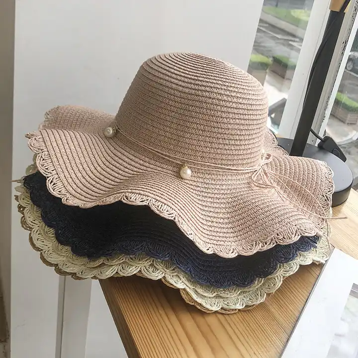 pearl woven sun caps beach new