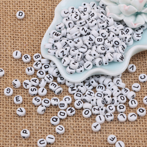 Acrylic Flat Round Letter Beads For Bracelet <b>Making</b> White English Alphabet 6mm Kids Craft DIY Jewelry <b>Making</b> Supplies - Product Image 4