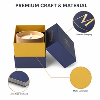 Boîte d'emballage rigide personnalisée, durable, de luxe, faite à la main, pour bougie parfumée, avec revêtement UV, matériaux recyclés, magnétique, métallique
