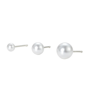 Boucles d'oreilles en argent sterling S925 avec perles, forme de boule, bijoux en argent 925 pour tous les jours - Product Image 5