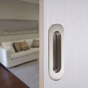 WEKIS Tirador Empotrado Moderno de Acero Inoxidable de 1/2 pulgada para Puertas Correderas de Granero, Armarios, Villas y Apartamentos, Acabado Cepillado - Product Image 3