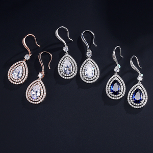 Rakol EP2227 Brass Zircon Hook Dangle Crystal Earring for Women - Product Image 2