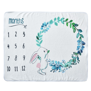 낮은 Moq 다른 스타일 75*100cm 소년 소녀 달 사진 배경 아기 이정표 플란넬 양털 담요 - Product Image 2