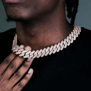 Maßgefertigte Diamantentest-geprüfte VVS Moissanit Sterling Silber Drittanbieter-Zertifizierte Kubanische Gliederkette 6mm-24mm Hip-Hop Halskette für Männer - Product Image 3