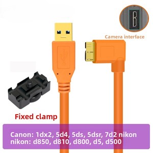 Câble <span class=keywords><strong>USB</strong></span> 3.0 <span class=keywords><strong>Micro</strong></span> <span class=keywords><strong>B</strong></span> à angle gauche à 90 degrés pour appareil photo 5m 8m 10m Câble de données appareil photo vers PC Transfert rapide pour Canon 5D4 Nikon - Product Image 5