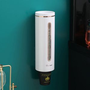 Dissolvant de gobelets de luxe léger support mural anti-poussière distributeur d'eau jetable stockage de papier porte-gobelet automatique goutte d'eau - Product Image 6