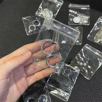 Sac d'emballage pour bijoux personnalisé à fermeture éclair, sac en PVC transparent, mini pochette à fermeture éclair, sac à fermeture éclair pour bijoux/colliers