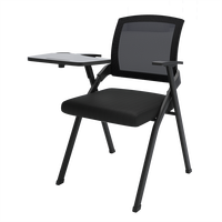 Chaise de formation moderne en plastique pliable avec table et tableau d'écriture pour salles de conférence et de réunion