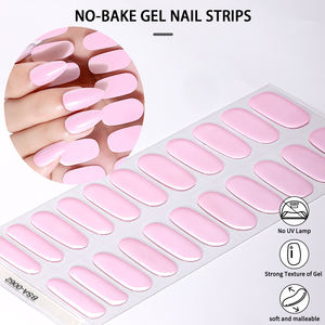 22 tiras de pegatinas de uñas de gel sin UV Color sólido 3D Gel de uñas sin iluminación Gran stock para venta al por mayor - Product Image 2