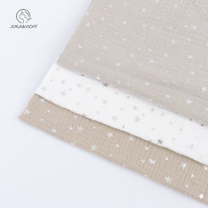 100% coton biologique Design lumineux paillettes dorure 2 couches <span class=keywords><strong>gaze</strong></span> froissée <span class=keywords><strong>gaze</strong></span> tissu de mousseline pour femmes chemises robes jupes - Product Image 1