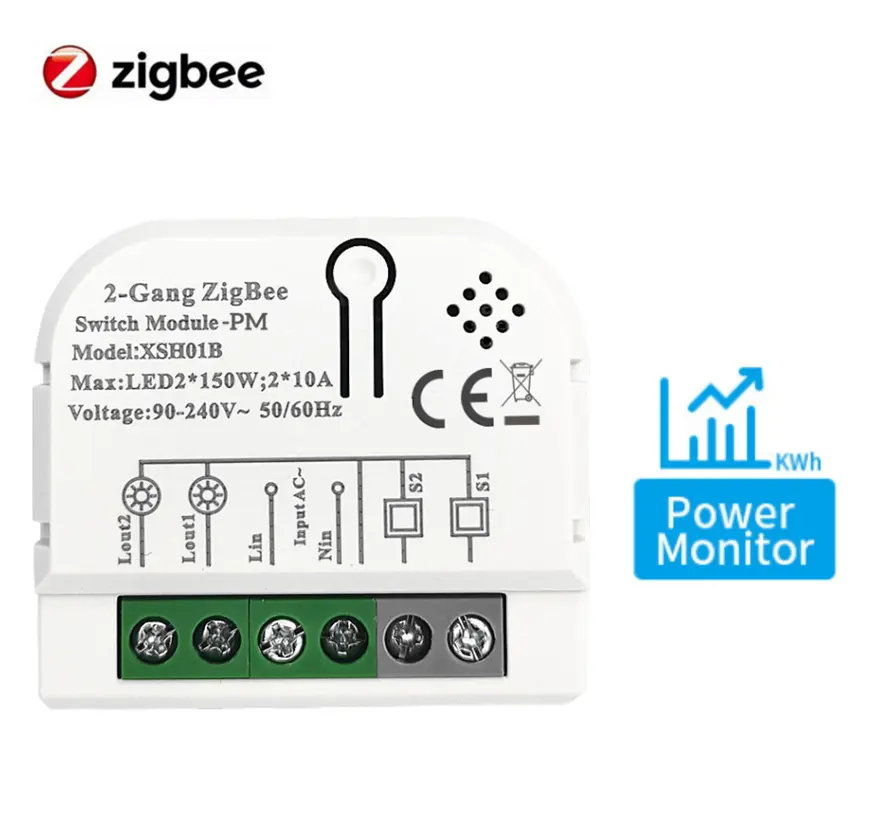 Power Monitor Wi-Fi Zigbee Tuya Smart Switch Module DIY Smart Home Automation System Switch Alexa Google Home