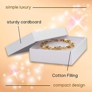 Confezioni Regalo per Gioielli, Set da 6, 8.9x8.9x2.5 CM, in Cartone Imbottito di Cotone con Coperchio per Orecchini, Bracciali, Collane, Prodotto in Cina - Product Image 3