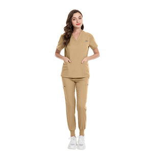 Venta caliente elástico logotipo personalizado poliéster rayón Spandex niñas Hospital uniformes para mujeres laboratorio médico abrigos enfermera uniforme - Product Image 5