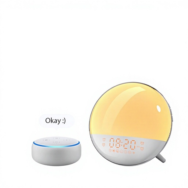 Smart LED Wake-Up Light 2nd Gen Wi-Fi Version IOS App Control Bedside Alarm Clock with Voice Control TFT Display Colorful