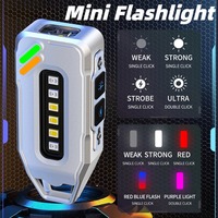 Mini lampe torche LED COB magnétique super lumineuse rechargeable Type-C avec clip pour chapeau, lumière UV rouge pour camping et réparation automobile