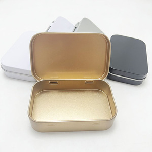 Tinplate Storage Box/Metal Tin Container/Rectangular/Empty for Cosmetics Jewelry DIY Sewing Candy Coins