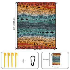 Tapis de plage imperméable personnalisé 86,6''*70,8'' – Couverture de pique-nique à séchage rapide pour le voyage, le camping, la randonnée, accessoires de plage - Product Image 3