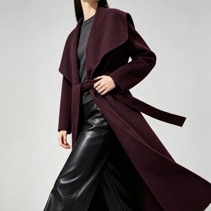 Tyan New High End Fashion <strong>Women's</strong> Winter Double Sided Wool Cashmere Silk Long <strong>Coat</strong> High Quality Oversized Long <strong>Trench</strong> <strong>Coat</strong> - Product Image 4