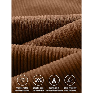 กางเกงขายาวผู้ชายผ้าลูกฟูกทรงหลวมขาบานเอวยางยืดมีเชือกผูกแบบสบายๆ ผ้าลูกฟูกเนื้อนุ่ม กางเกงวอร์ม OEM ODM - Product Image 6