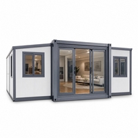 Casa Contenedor Plegable de Acero, Expandible, Personalizada, de Lujo, con Techo Plano, para Campamento al Aire Libre, Venta Directa de Fábrica