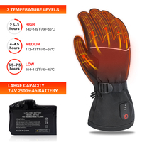 Gants chauffants d'hiver fins pour hommes et femmes Dr.Warm, gants de sport noirs chauffants 7,4 V 2200 mAh, gants chauffants rechargeables avec bouton poussoir