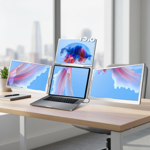 Nouveau Moniteur Portable Quadruple à 3 Écrans 2026, Écran d'Ordinateur Portable 15,6 Pouces Compatible avec Windows/Mac (M1 <span class=keywords><strong>M2</strong></span> M3 M4) de 12 à 18,5 Pouces - Product Image 1