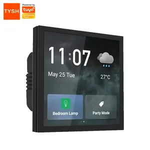 TYSH Multi-function Smart Home Control Touch Screen Alexa In-wall Central Control Switch Panel With Zigbee Gateway Tuya 4 Inch