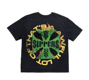 ALOCS High Quality Luxury Brand COUGH SYRUP <strong>Mens</strong> Clothing 100% Cotton O-neck Short Sleeve Skulls Graphic Print <strong>T</strong> <strong>Shirts</strong> for <strong>Men</strong> - Product Image 5