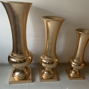 L-526 New Fashion European Style Gold <strong>Flower</strong> <strong>Vase</strong> Fiberglass Material Wedding Large <strong>Flower</strong> <strong>Vase</strong> for Table Decoration - Product Image 4