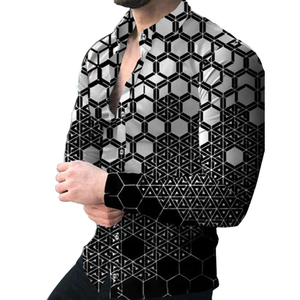 Çentik-üst tam kollu gömlek erkekler için işlemeli baskılı gömlek erkekler için <span class=keywords><strong>Pro</strong></span> kulübü düğün balo gömlek erkekler için - Product Image 3