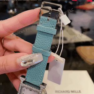 Montre analogique de luxe pour femme H Brand 2025, cadran carré en cristal, bracelet en cuir, mouvement chronographe, offre ODM - Product Image 5