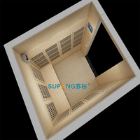 Sauna infrarouge lointain en bois massif de pruche pour 3 personnes, avec panneau de commande informatisé et faible EMF – Maisons miniatures abordables