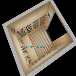 Sauna infrarouge lointain en bois massif de pruche pour 3 personnes, avec panneau de commande informatisé et faible EMF – Maisons miniatures abordables - Product Image 5