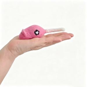 Jouet pour chat réaliste en laine feutrée à la main, en laine naturelle de Nouvelle-Zélande, avec rembourrage en herbe à chat biologique, jouet interactif amusant pour la poursuite - Product Image 2