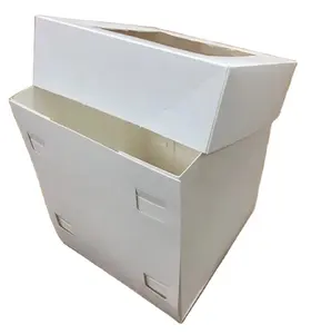 Plain White Tall Cake Box With Window Wholesale 10x10x10'' Pastry Box Food Grade Large Cake Boxes