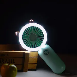 Manufacturer Handheld Small Fan USB Rechargeable Colorful 5-blade Mini Fan Cartoon Silent LED Light Portable Small Fan