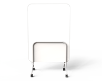 Tableau de présentation roulant OMNI, séparateur de bureau mobile avec surface inscriptible