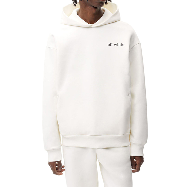 Custom 50% Recycled Cotton 50% Organic Cotton Hoodies Side Pockets Genderless Off Color White Hoodie Oversized Heavyweight