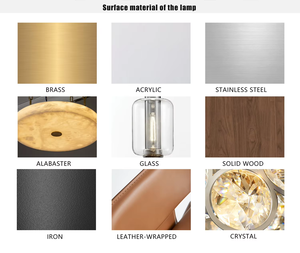 Plafonnier rond en albâtre avec accessoires en fer forgé, surface en marbre espagnol, lumière LED blanc chaud doux - Product Image 5