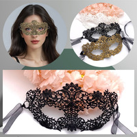 Masque de mascarade noir en dentelle imprimé UV 1 couleur pour bal masqué et fête d'Halloween