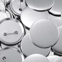 Kit de badges bouton personnalisables avec logo, forme ronde, en métal, avec pièces avant et arrière