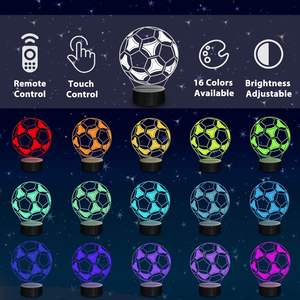 Lámpara de Noche 3D al por Mayor con Logotipo de Club de Fútbol, Control Remoto, LED, Lámpara de Mesa Ambiental Visual, Regalo, Batería, Dormitorio, 30 Unidades Pequeñas Modernas - Product Image 2