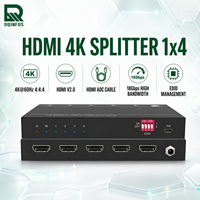 Adaptateur Répartiteur DQINFOS 1x4 (1 entrée, 4 sorties) V2.0 4K60Hz 18Gbps Convertisseur HD pour TV, DVD, Salle de Conférence