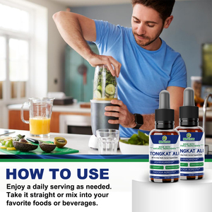 Gouttes de Tongkat Ali avec Shilajit et Ashwagandha - Complément pour la vitalité masculine, l'équilibre hormonal et la récupération musculaire - Product Image 3