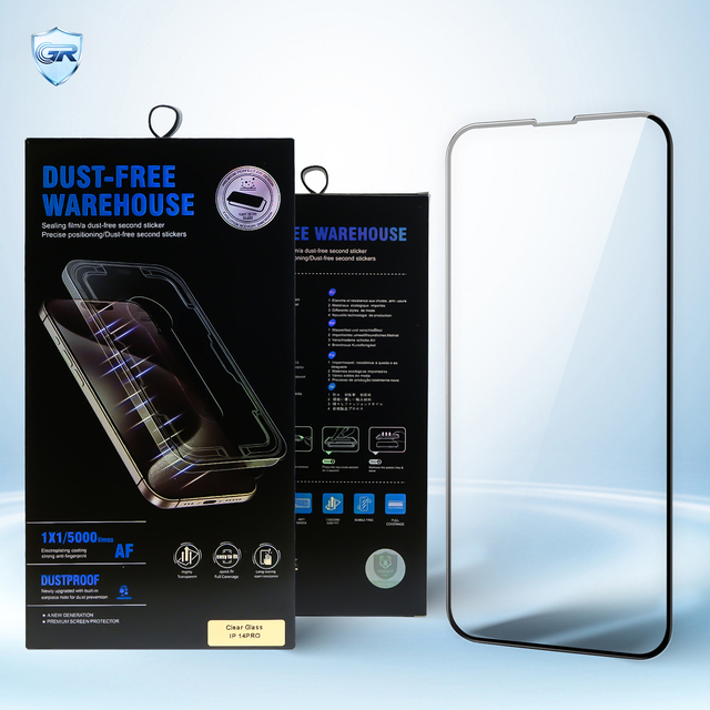 Custom LOGO HD Clear Tempered Glass Screen Protector with Dust-Free Installation Box Easy Auto-Align for iPhone